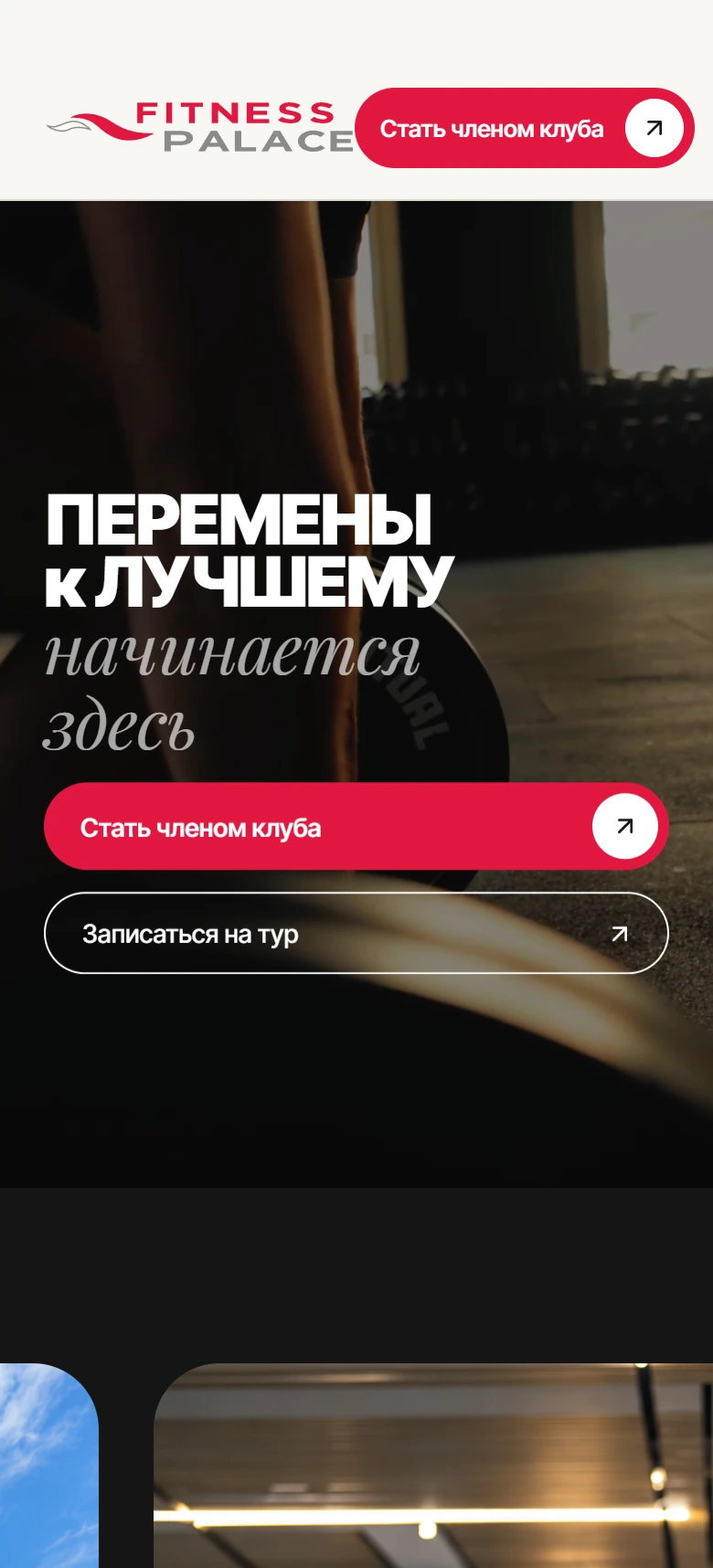 Fitness Palace мобильді нұсқасы